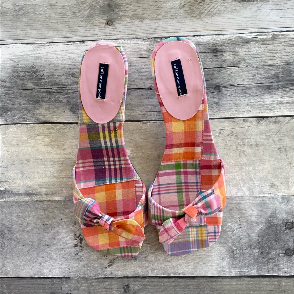 New Tailor New York Plaid Kitten Heels in box